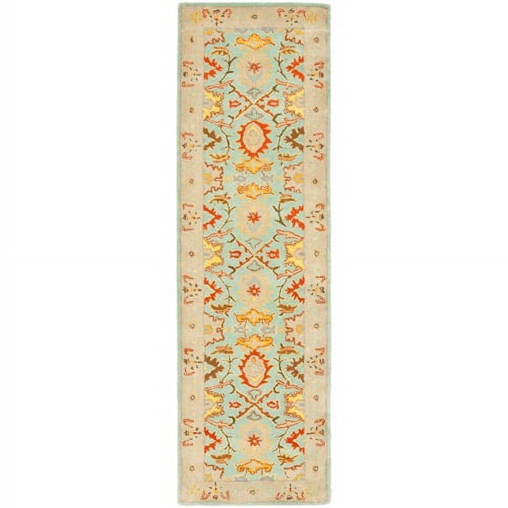 Heritage HG734 Handmade Runner Rug - 2'6"x6' - Light Blue/Ivory - Safavieh