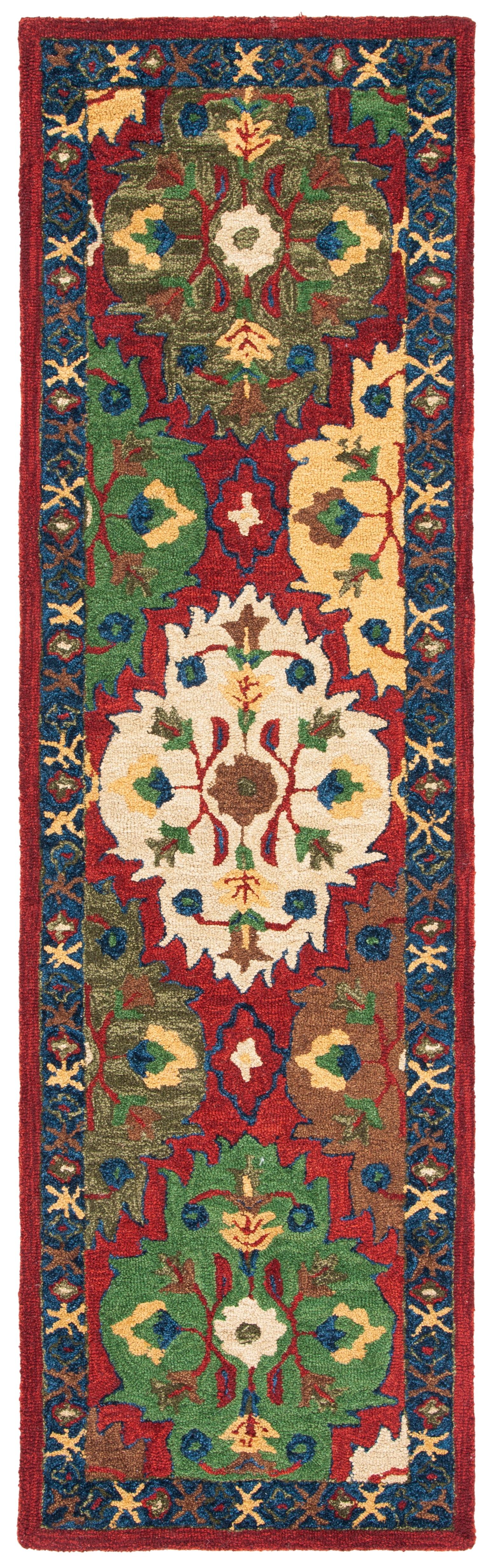 Heritage HG354 Hand Tufted Runner Rug - Red/Blue - 2'3"x8' - Safavieh.