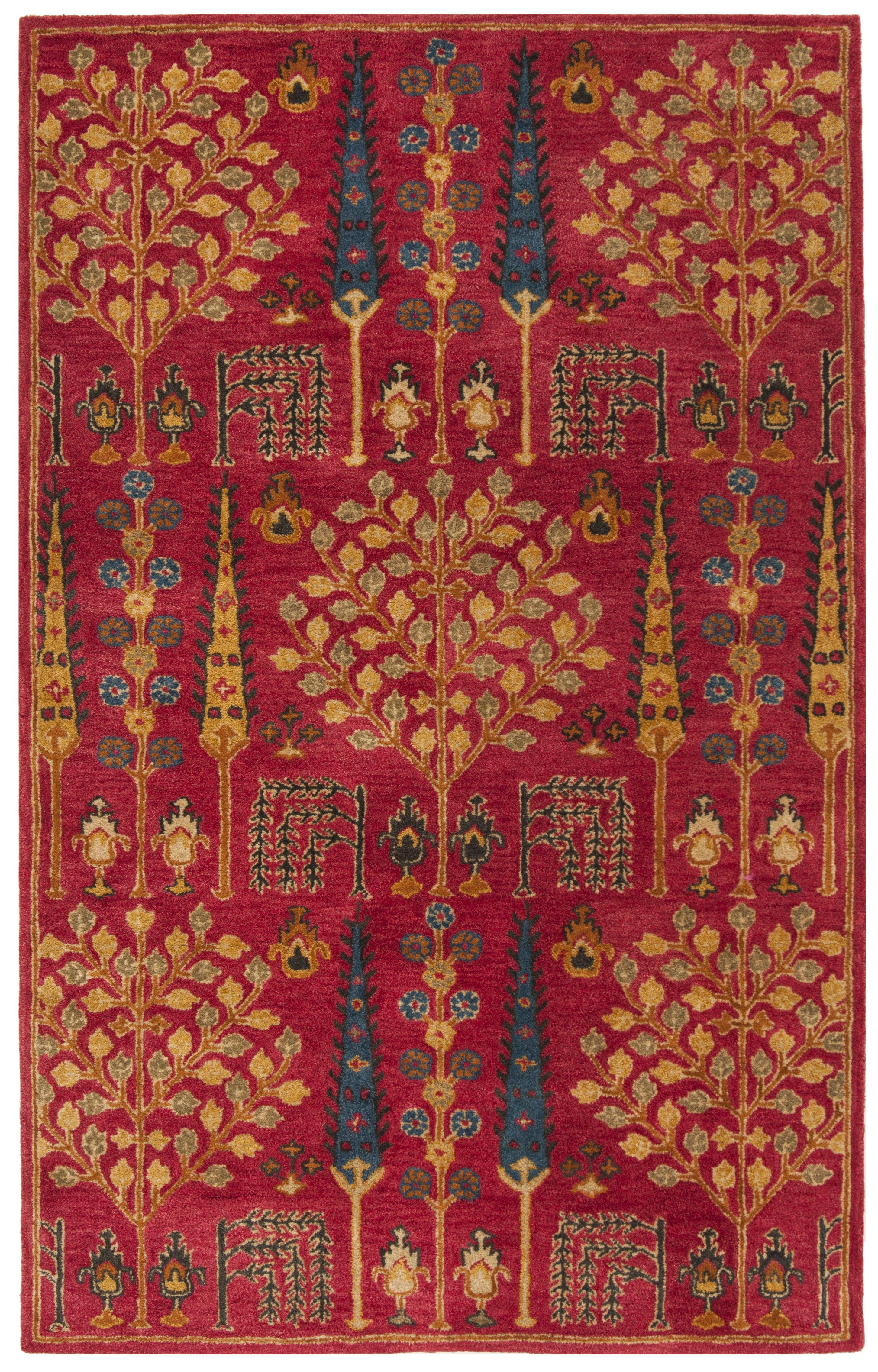 Heritage HG418 Hand Tufted Area Rug - Red/Multi - 6'x9' - Safavieh.