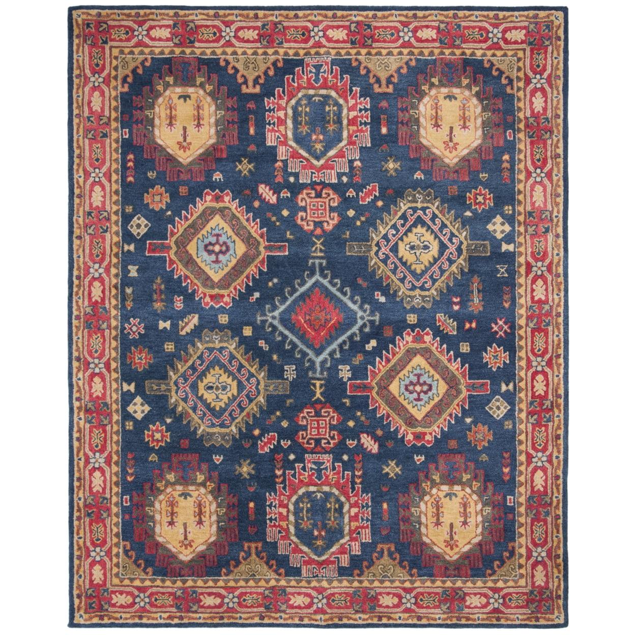 Elegant Heritage Red Hand-Tufted Wool 9' x 12' Area Rug