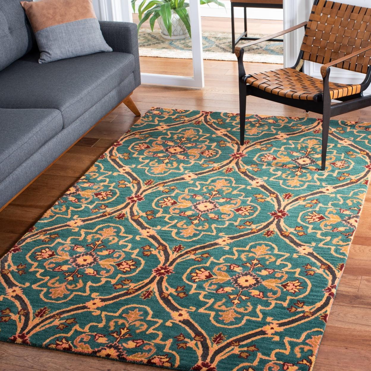 Heritage HG475 Hand Tufted Area Rug - Green/Orange - 3'x5' - Safavieh.