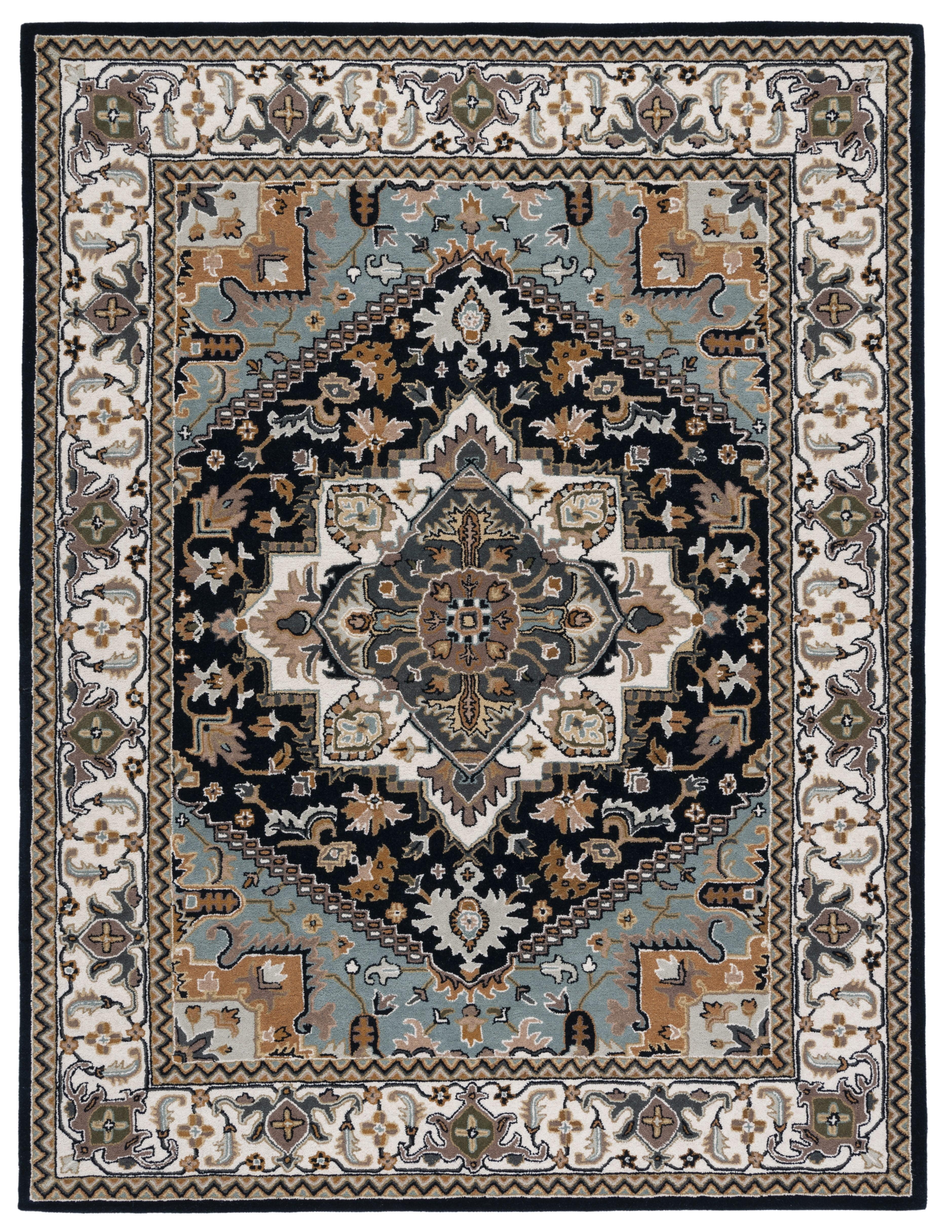 Heritage HG625 Handmade Area Rug - 8'x10' - Navy/Ivory - Safavieh
