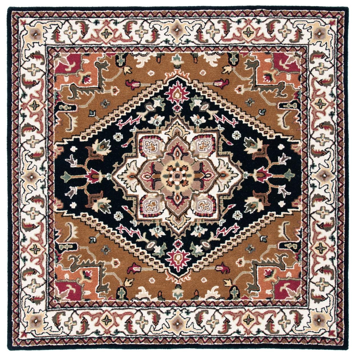 Heritage HG625 Handmade Area Rug - 6'x6' - Navy/Brown - Safavieh