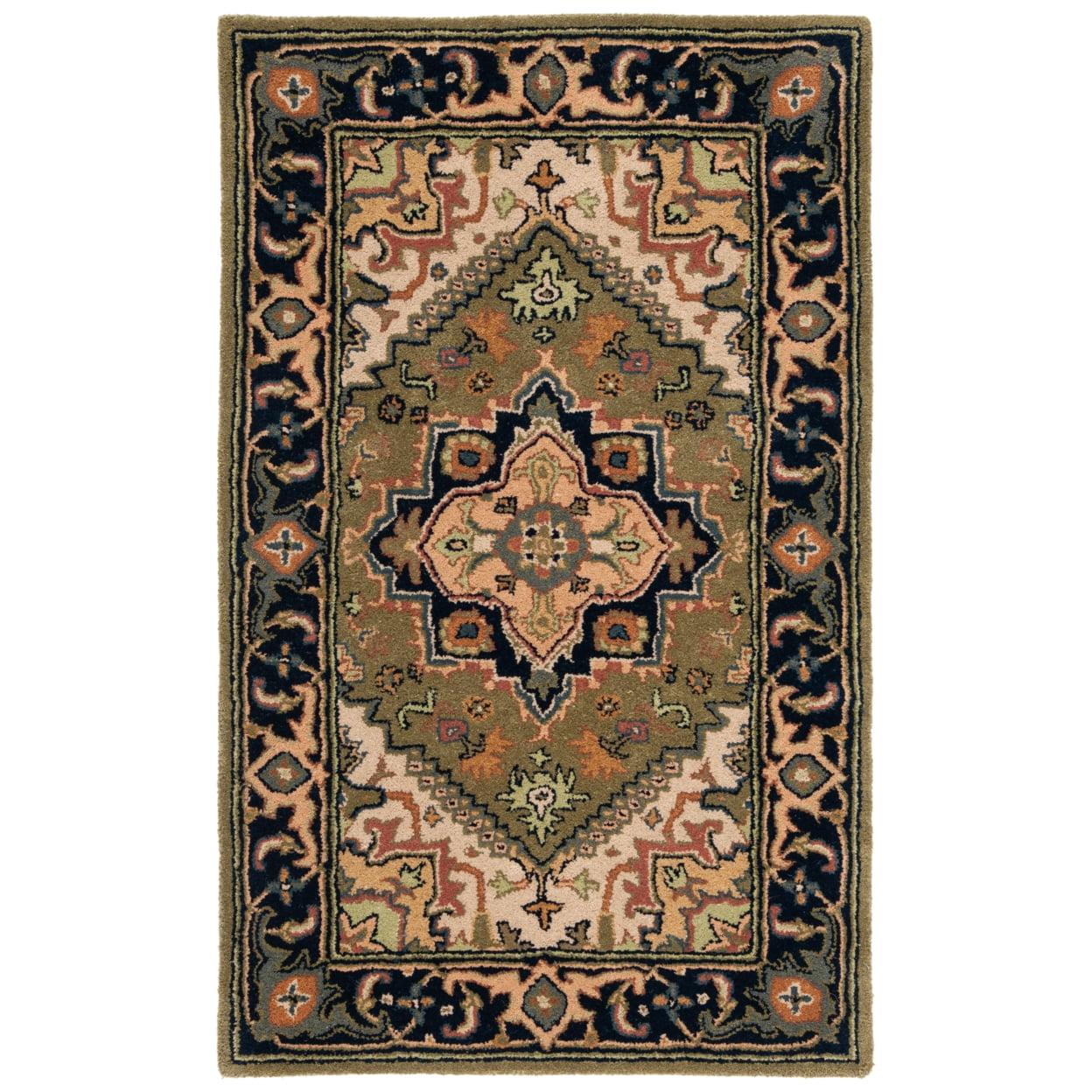 Heritage HG625 Handmade Accent Rug - 2'x3' - Green/Light Brown - Safavieh