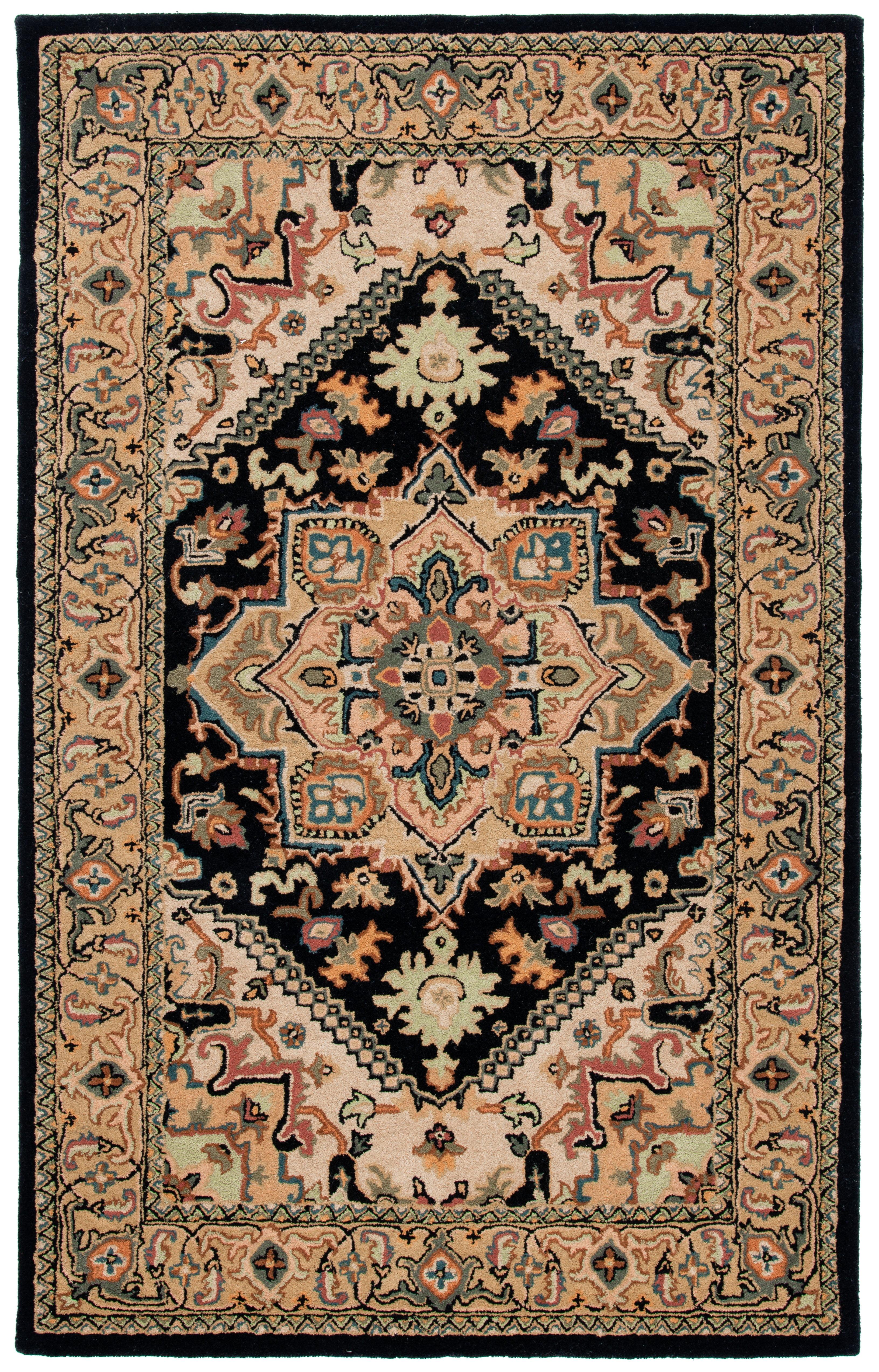 Heritage HG625 Handmade Area Rug - 5'x8' - Black/Gold - Safavieh