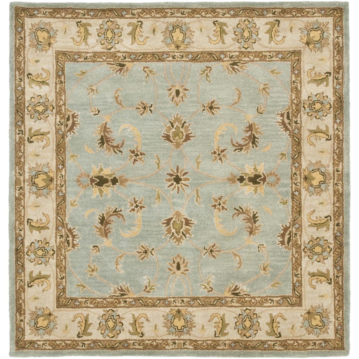 SAFAVIEH Heritage Bruce Oriental Area Rug, Light Blue/Beige, 10' x 10' Square