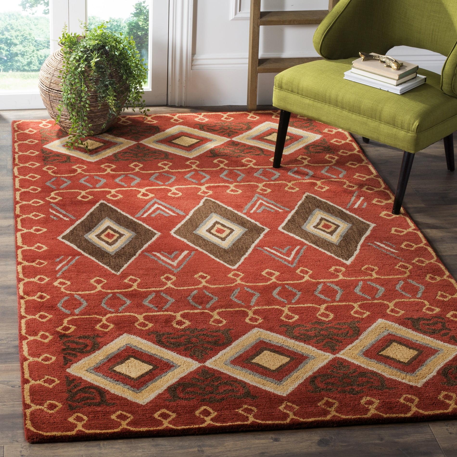 Heritage HG404 Handmade Area Rug - 6'x6' - Red/Multi - Safavieh