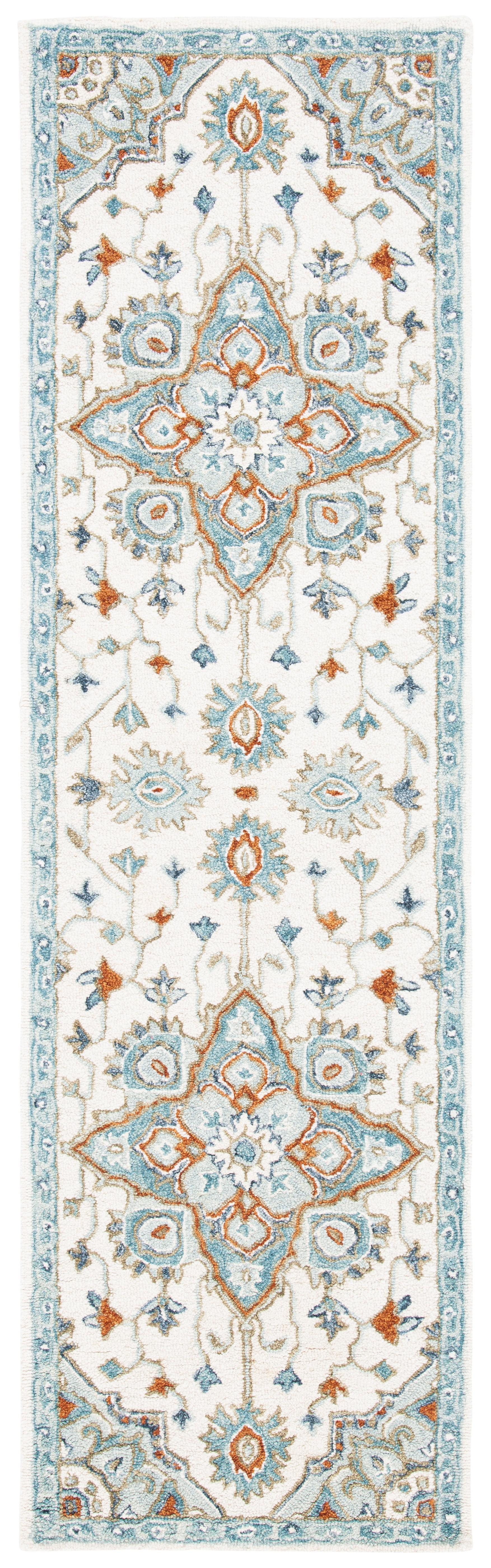 SAFAVIEH Heritage Kagan Oriental Runner Rug, Ivory/Blue, 2'3" x 8'
