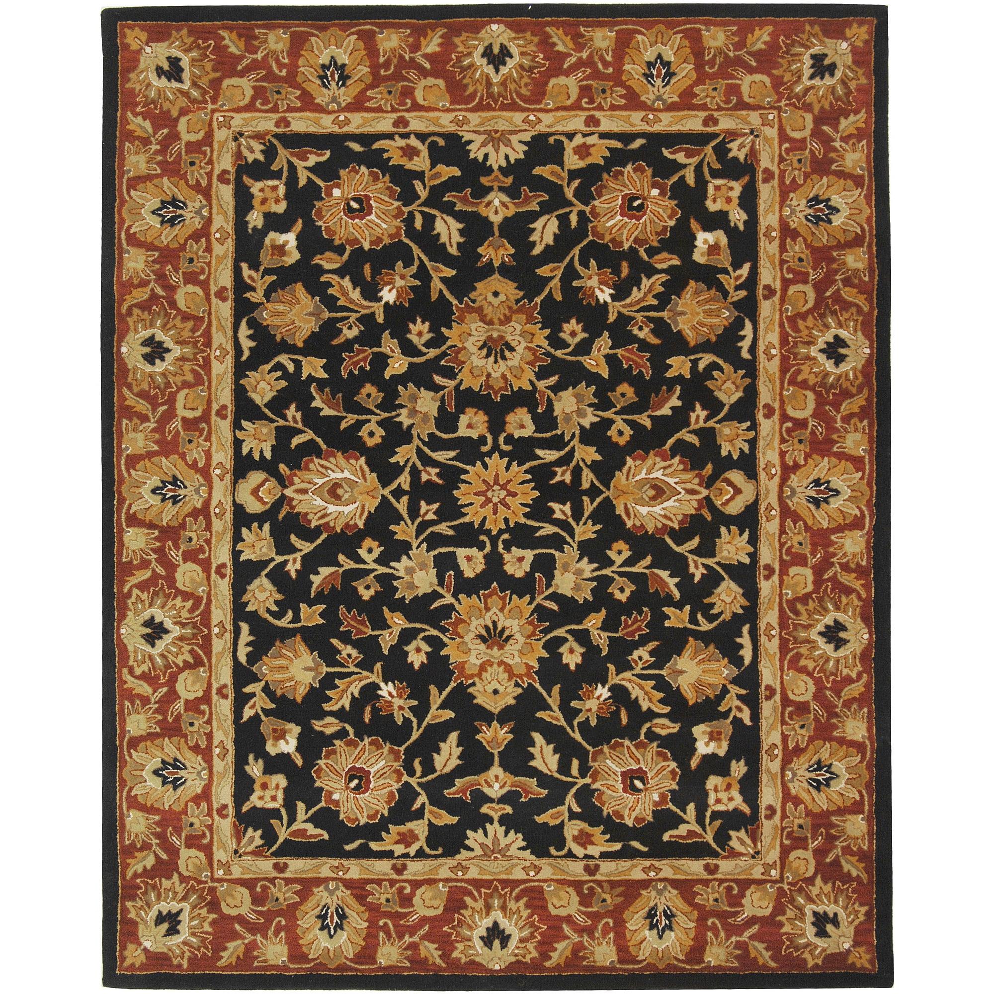 Heritage HG112 Handmade Area Rug - 7'6"x9'6" - Black/Red - Safavieh