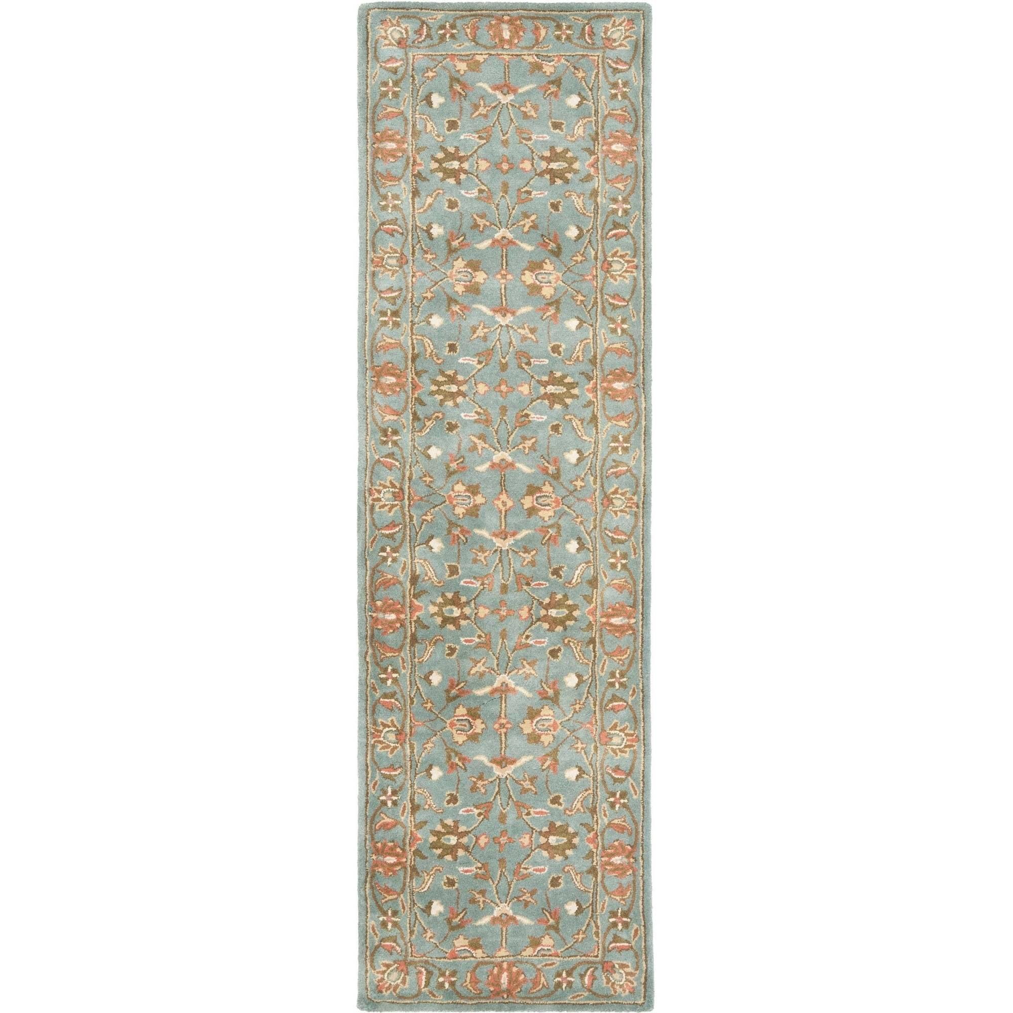 Heritage HG969 Hand Tufted Runner Rug - Blue/Blue - 2'3"x18' - Safavieh.