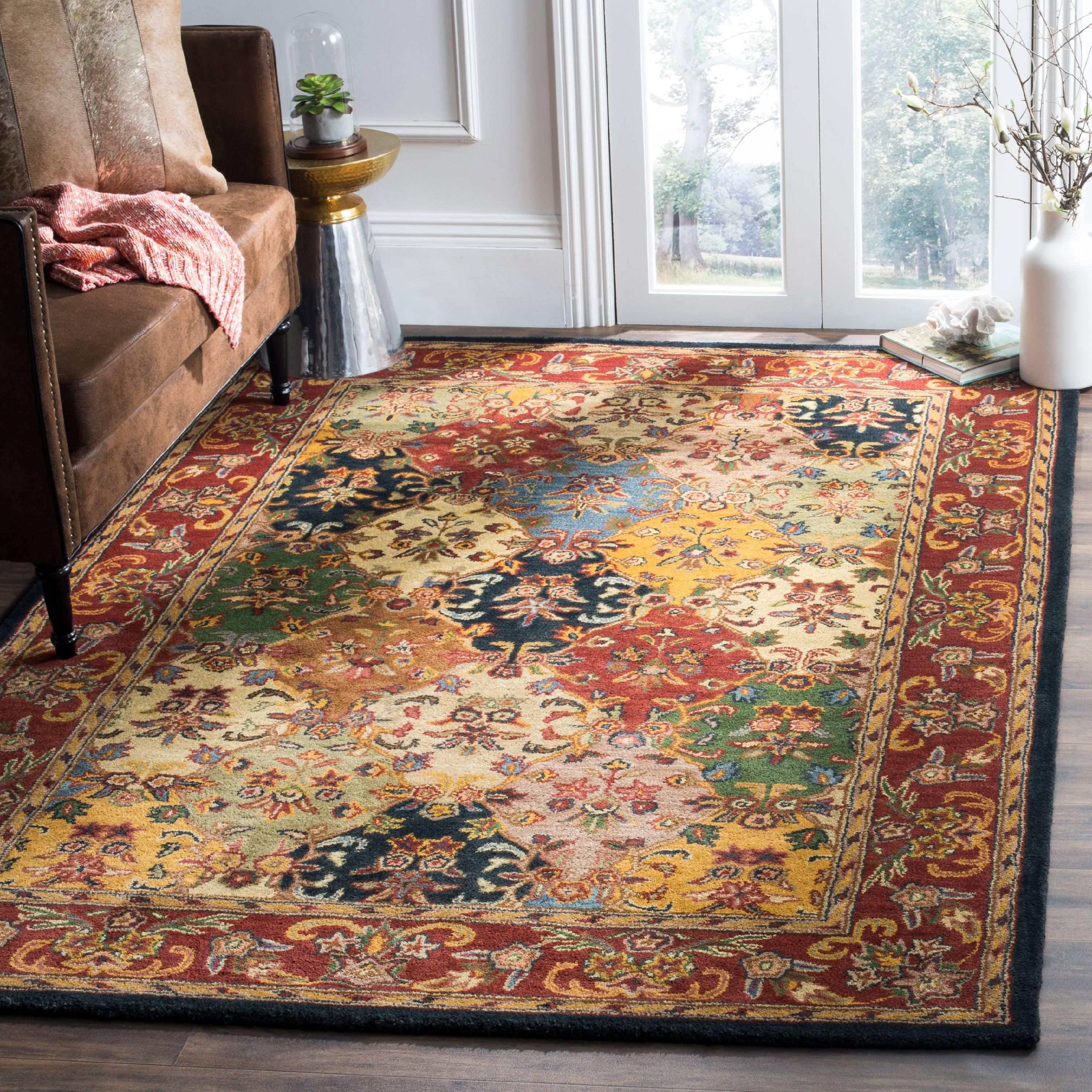 SAFAVIEH Heritage Malcolm Traditional Wool Area Rug, Multi/Burgundy, 11' x 17'