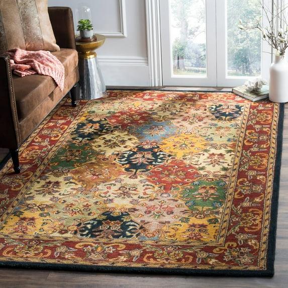 SAFAVIEH Heritage Malcolm Traditional Wool Area Rug, Multi/Burgundy, 12' x 15'