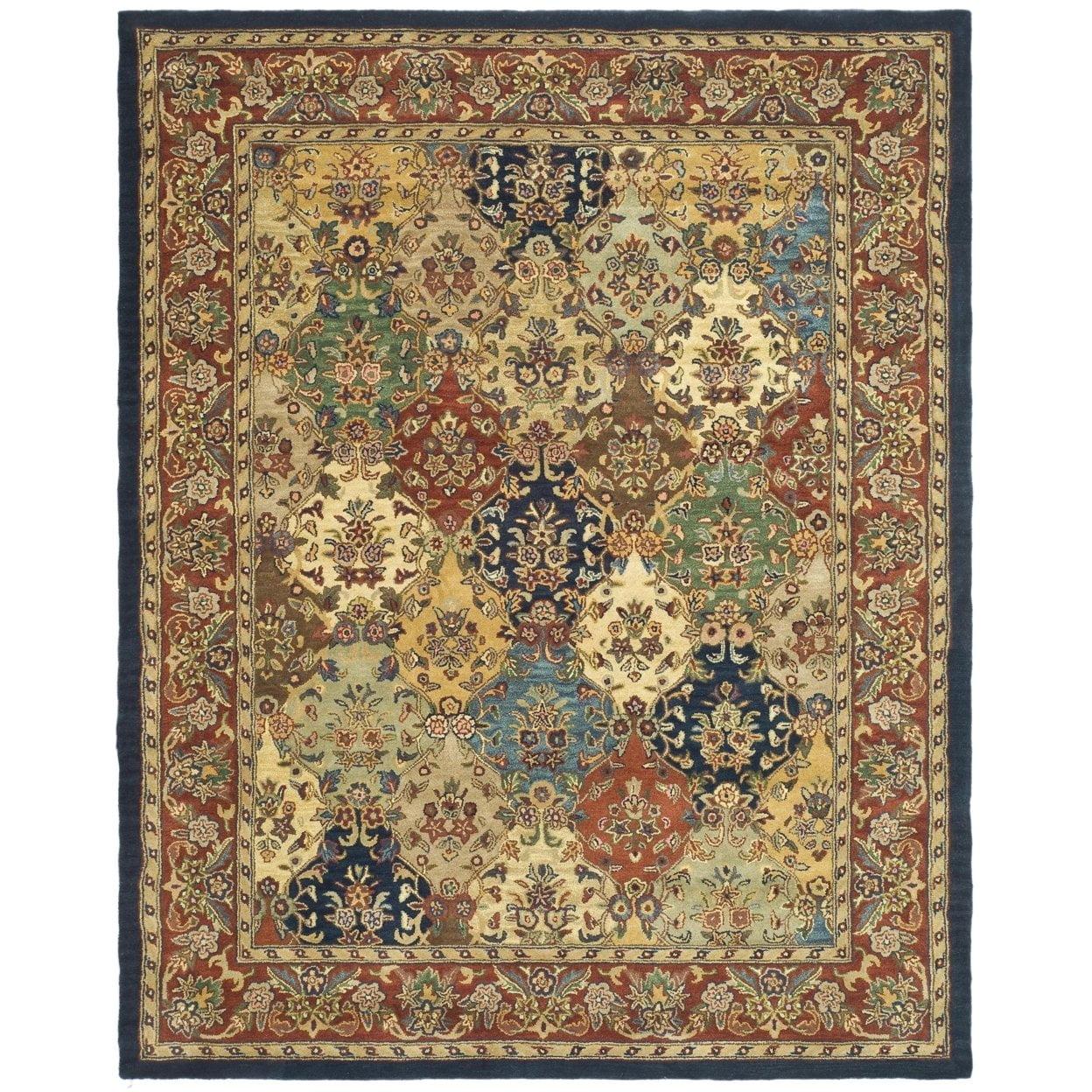 SAFAVIEH Heritage Malcolm Traditional Wool Area Rug, Multi/Burgundy, 9'6" x 13'6"