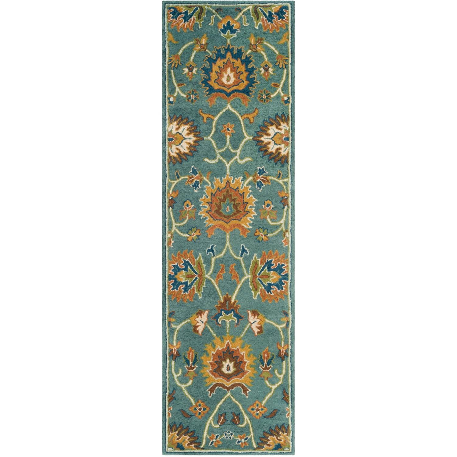 SAFAVIEH Heritage Odran Traditional Wool Runner Rug, Light Blue, 2'3" x 8'