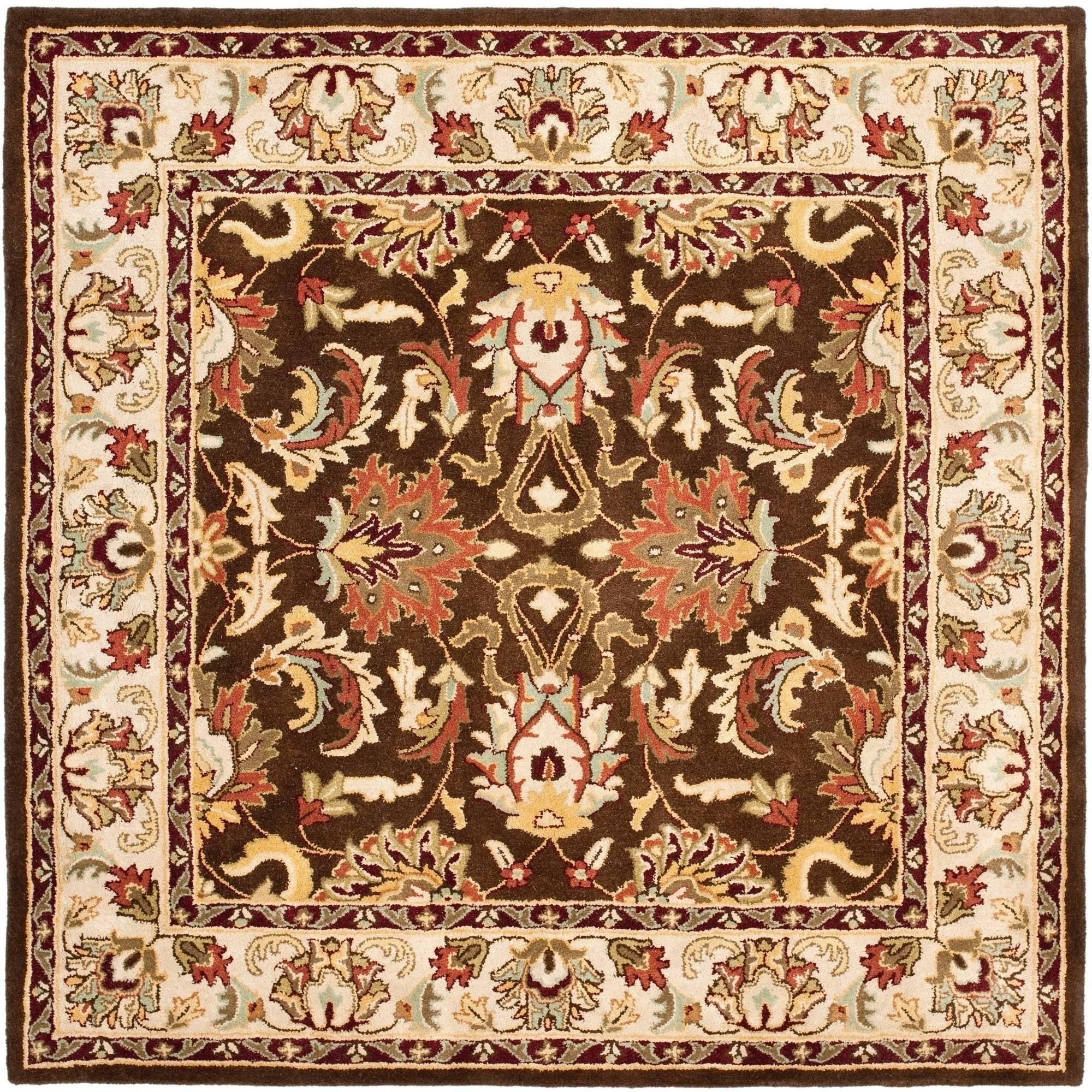 Heritage HG818 Hand Tufted Area Rug - Brown/Beige - 6'x6' - Safavieh.