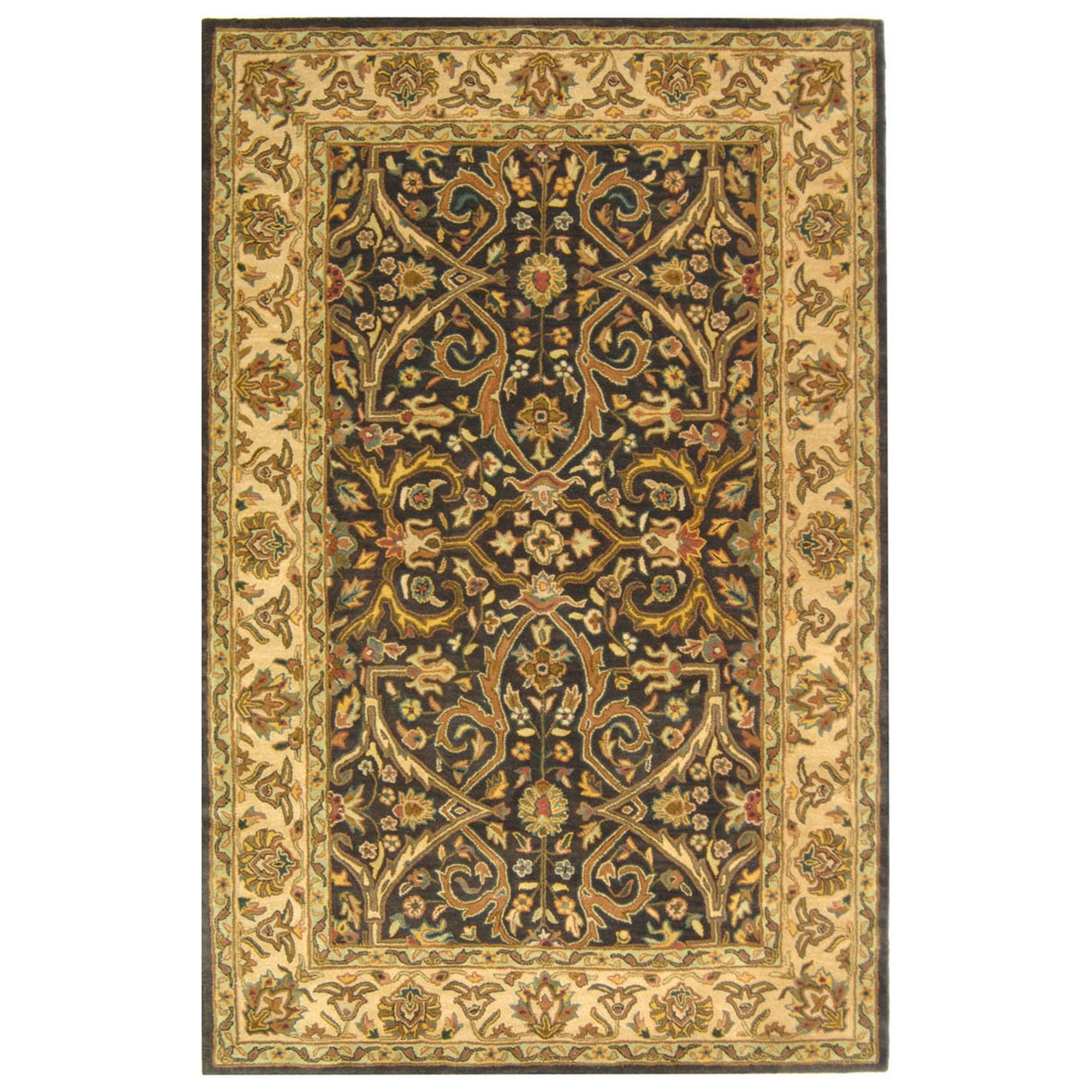 SAFAVIEH Heritage Oslo Traditional Wool Area Rug, Charcoal/Beige, 2' x 3'