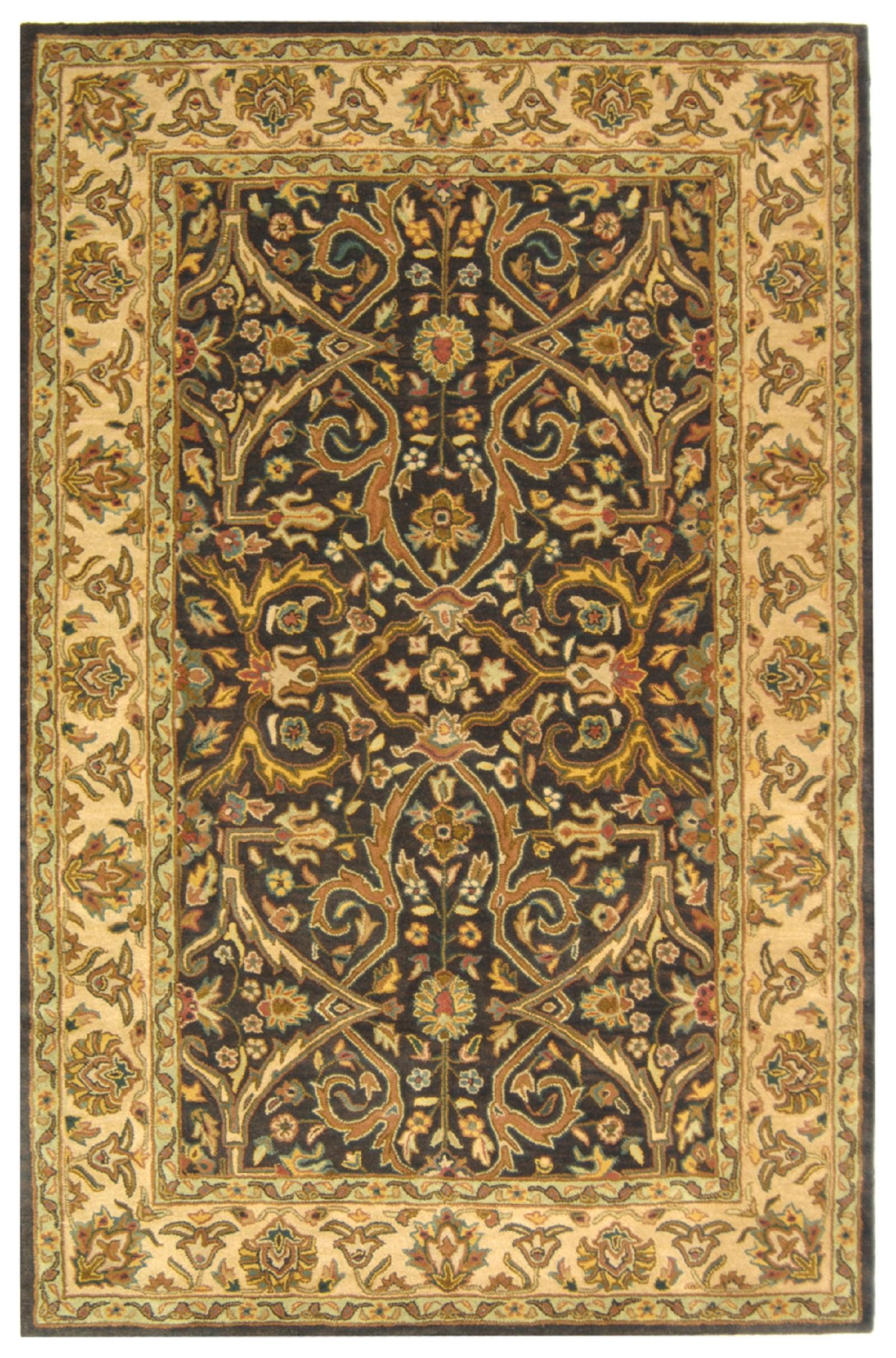 SAFAVIEH Heritage Oslo Traditional Wool Area Rug, Charcoal/Beige, 9'6" x 13'6"