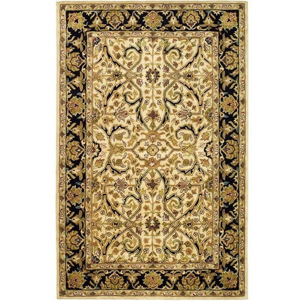 SAFAVIEH Heritage Oslo Traditional Wool Area Rug, Ivory/Black, 5' x 8'