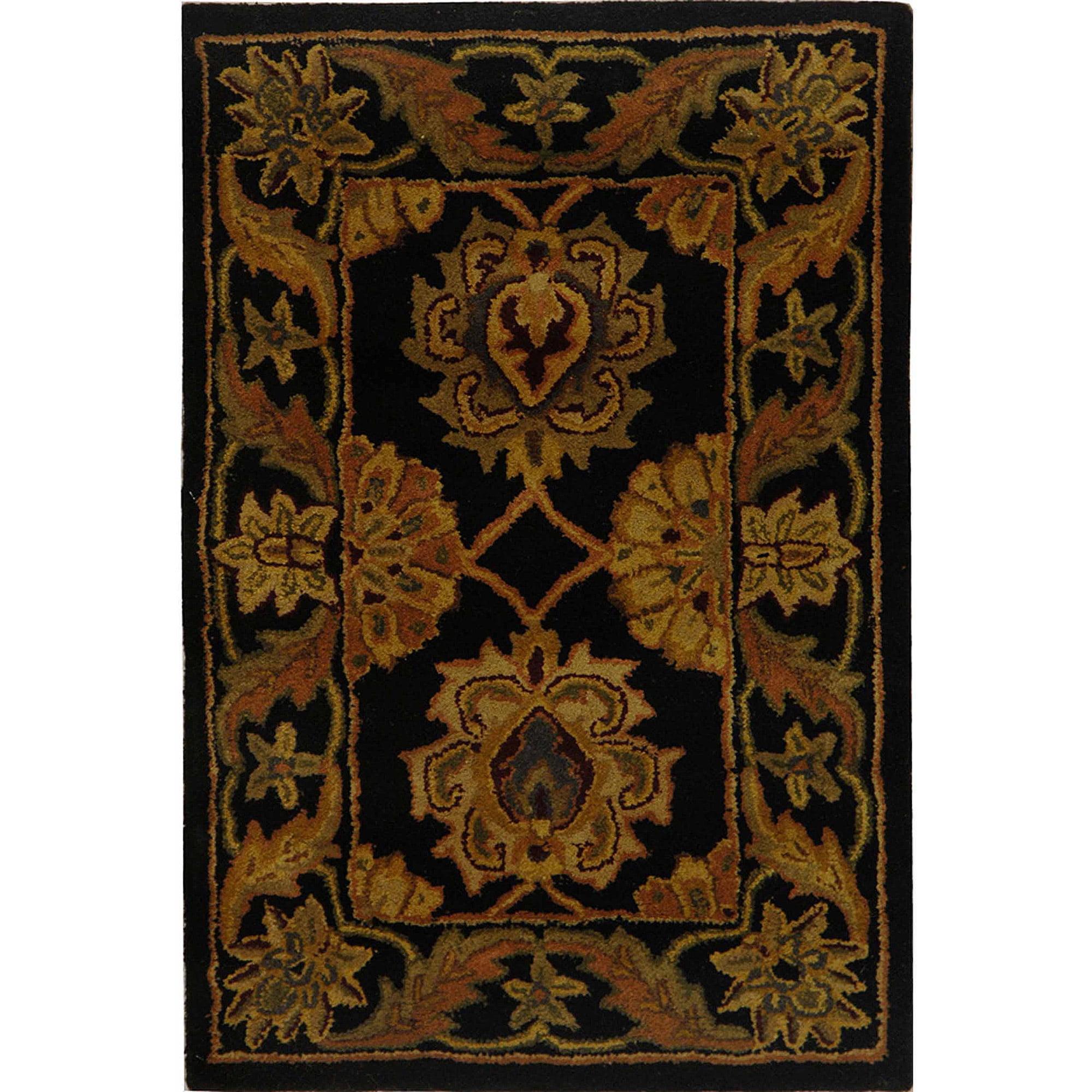 SAFAVIEH Heritage Portmont Traditional Wool Area Rug, Black, 2'3" x 4'