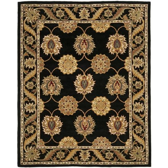 Heritage HG314 Handmade Area Rug - 4'x6' - Black - Safavieh