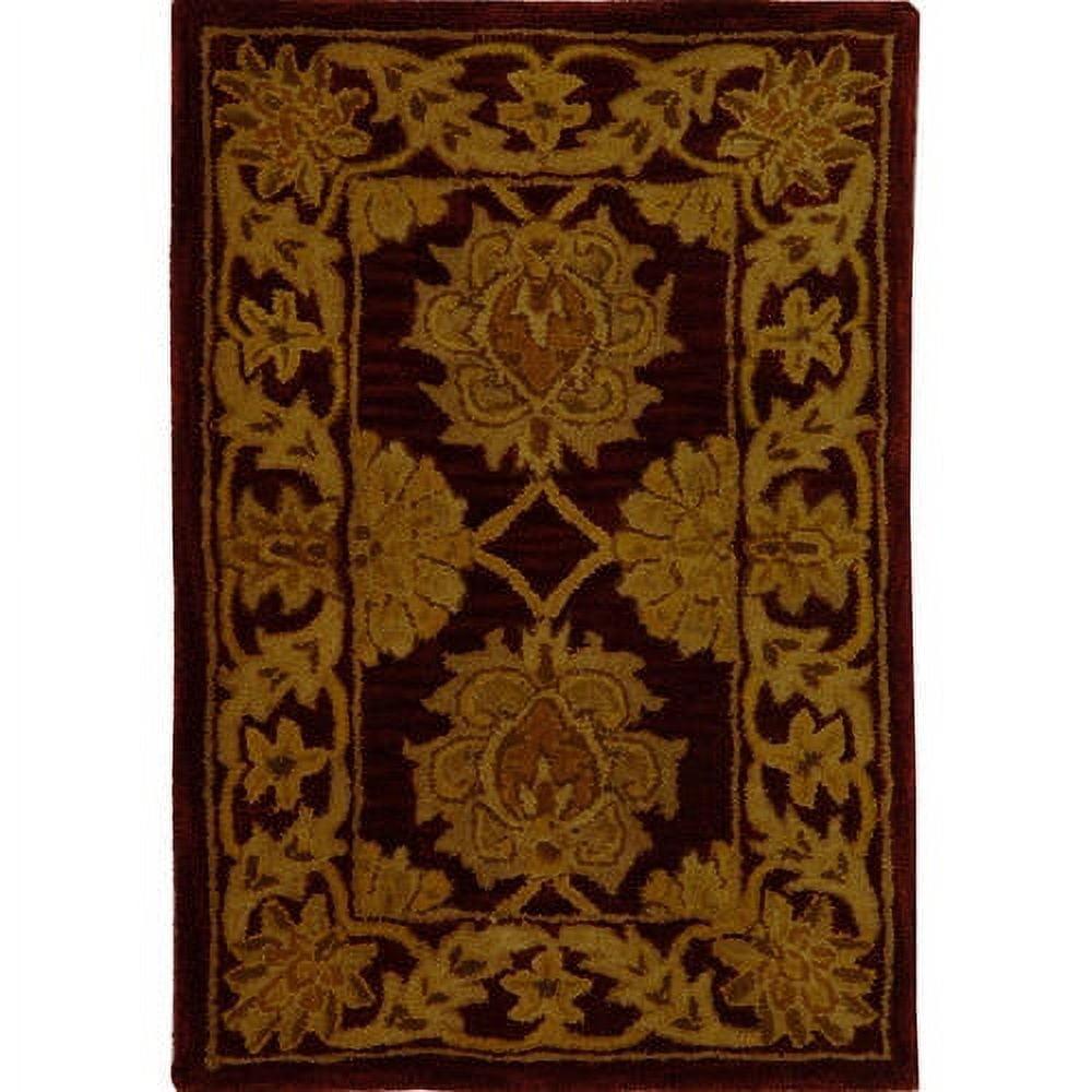 SAFAVIEH Heritage Portmont Traditional Wool Area Rug, Maroon, 2'3" x 4'