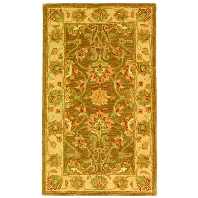 Heritage HG343 Handmade Accent Rug - 2'3"x4' - Brown/Ivory - Safavieh