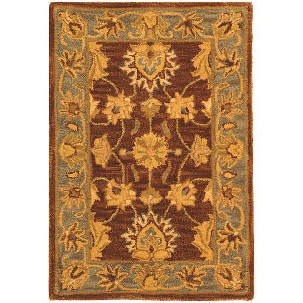 Heritage HG343 Handmade Accent Rug - 2'x3' - Brown/Blue - Safavieh