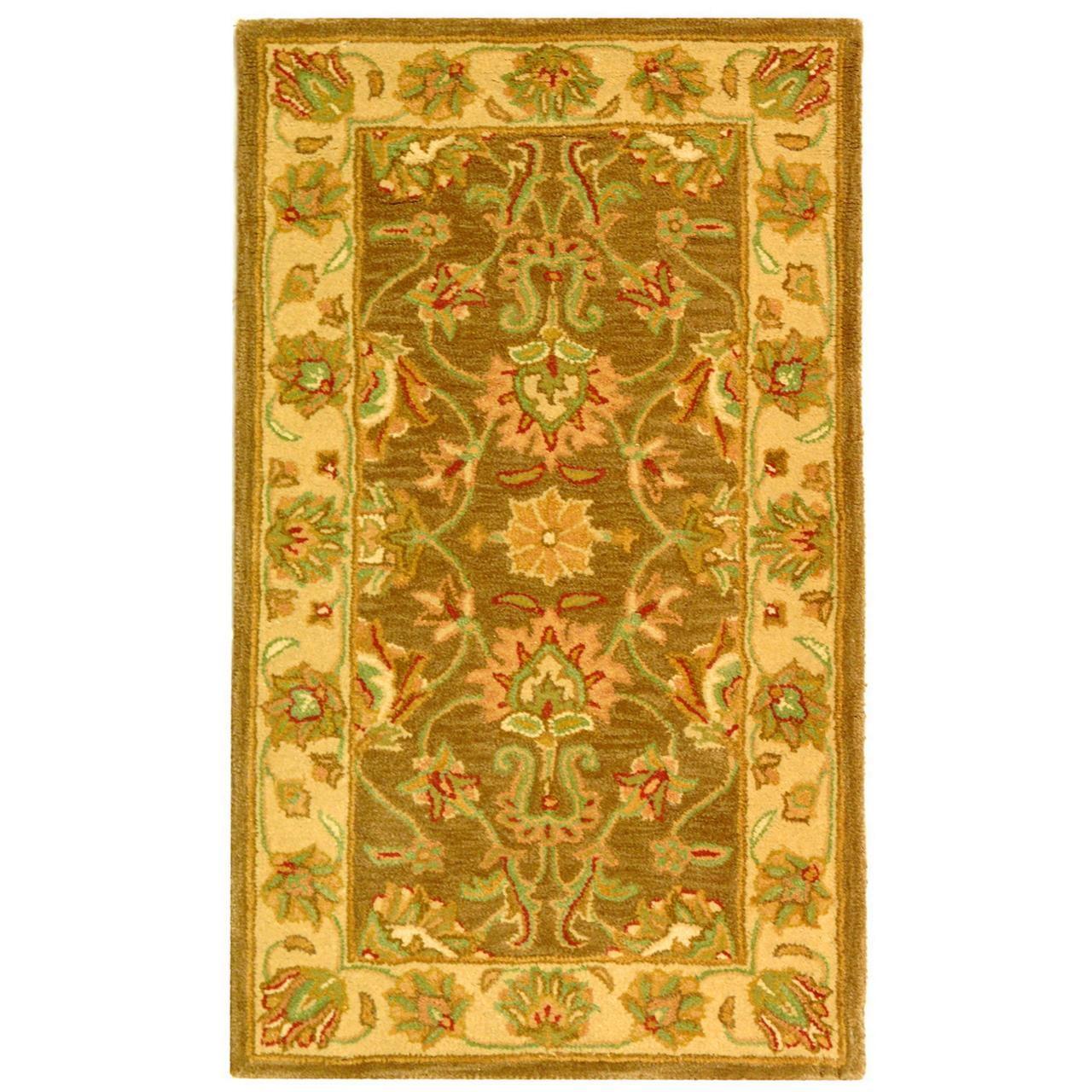 Heritage HG343 Handmade Accent Rug - 2'3"x4' - Brown/Ivory - Safavieh
