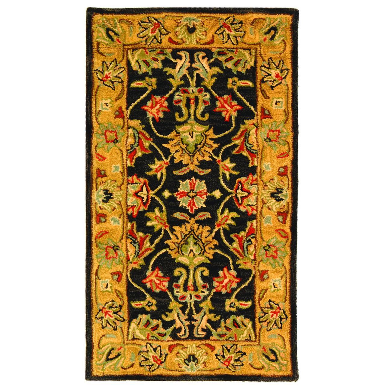 Heritage HG343 Handmade Accent Rug - 2'3"x4' - Charcoal/Gold - Safavieh