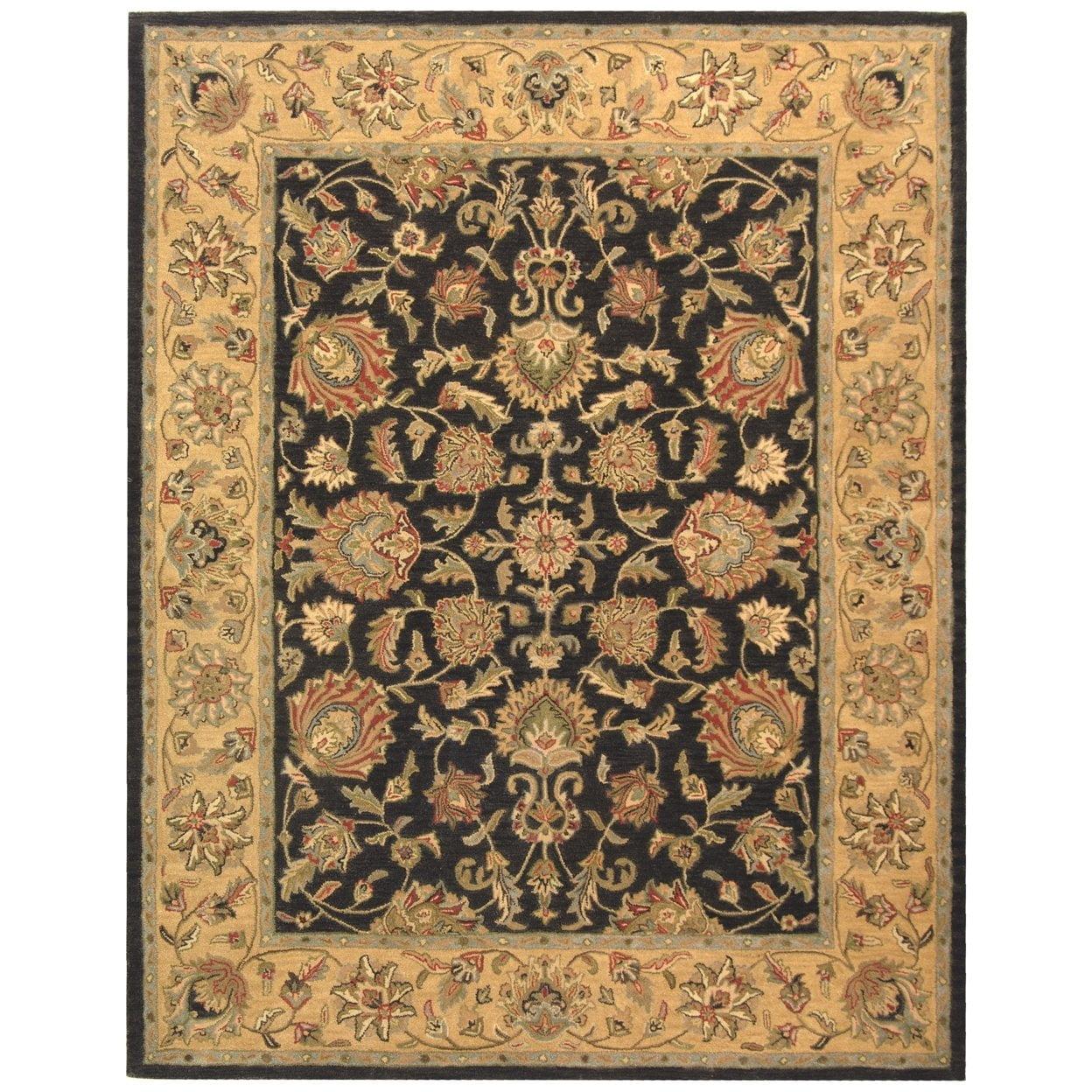 SAFAVIEH Heritage Regis Traditional Wool Area Rug, Charcoal/Gold, 8'3" x 11'