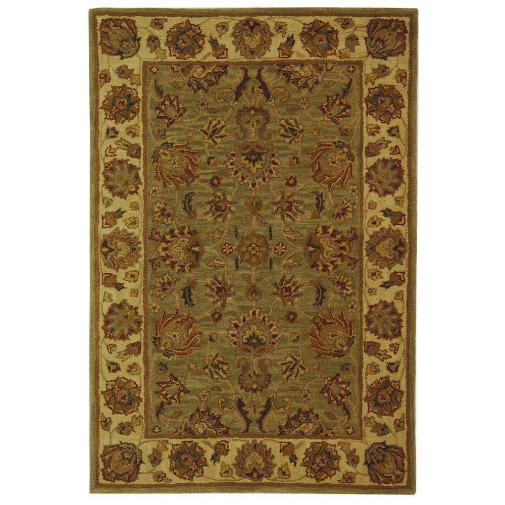 Heritage HG343 Hand Tufted Area Rug - Green/Gold - 4'x6' - Safavieh.