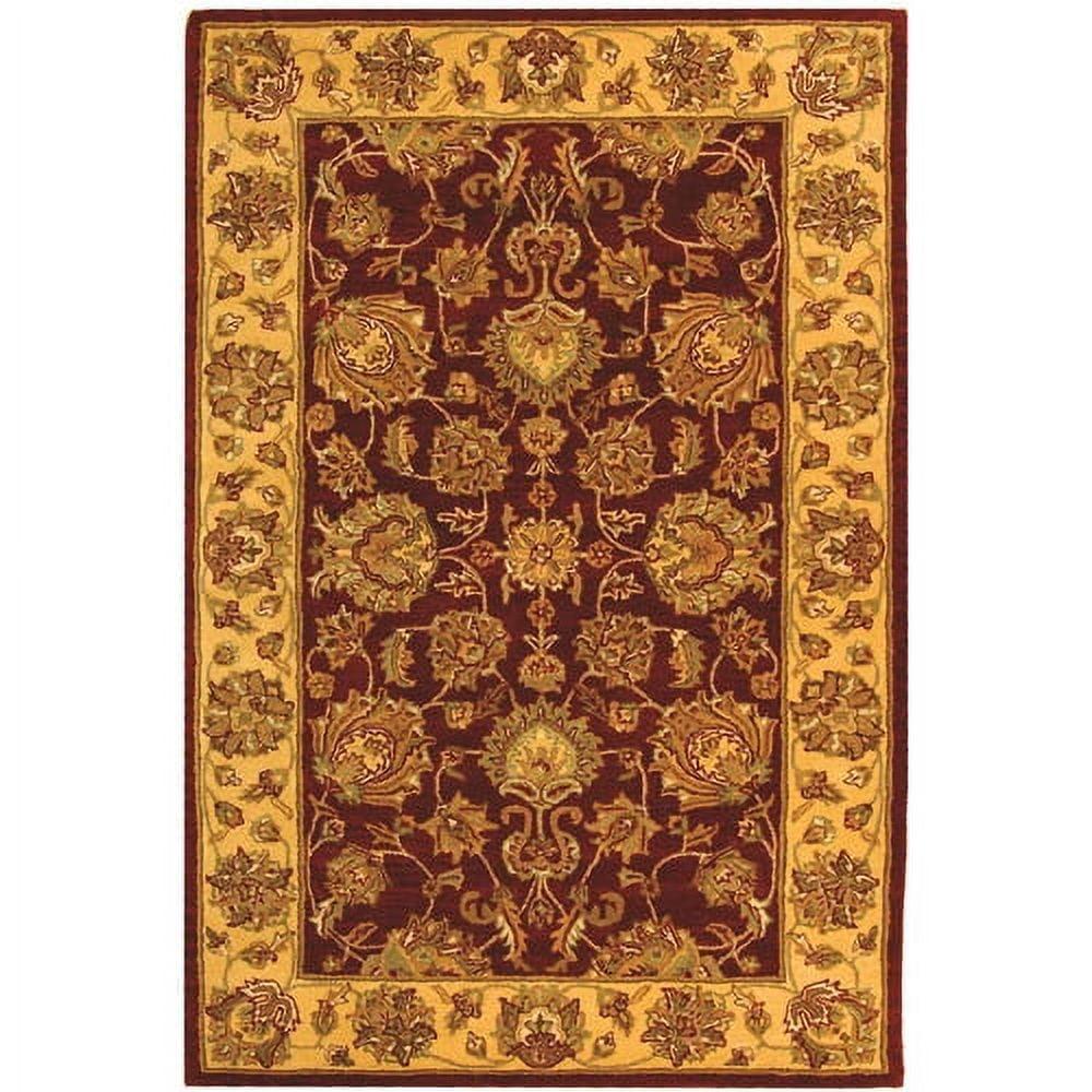 SAFAVIEH Heritage Regis Traditional Wool Area Rug, Red/Gold, 4' x 6'