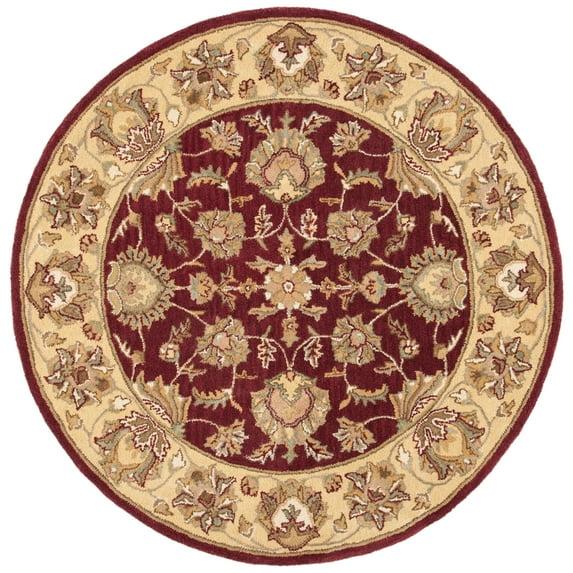Heritage HG343 Hand Tufted Area Rug - Red/Gold - 6' Round - Safavieh.