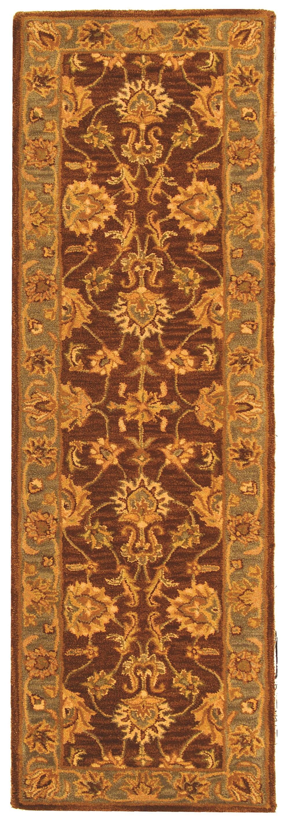 Heritage HG343 Handmade Runner Rug - 2'3"x8' - Brown/Blue - Safavieh