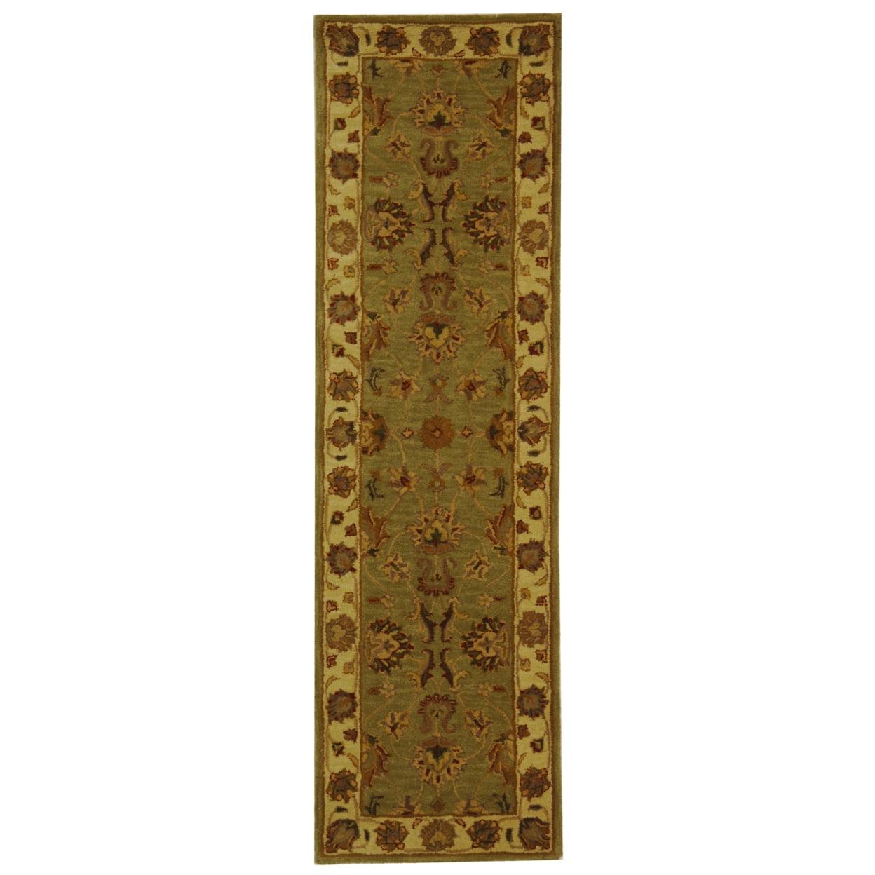 Heritage HG343 Hand Tufted Runner Rug - Green/Gold - 2'3"x20' - Safavieh.