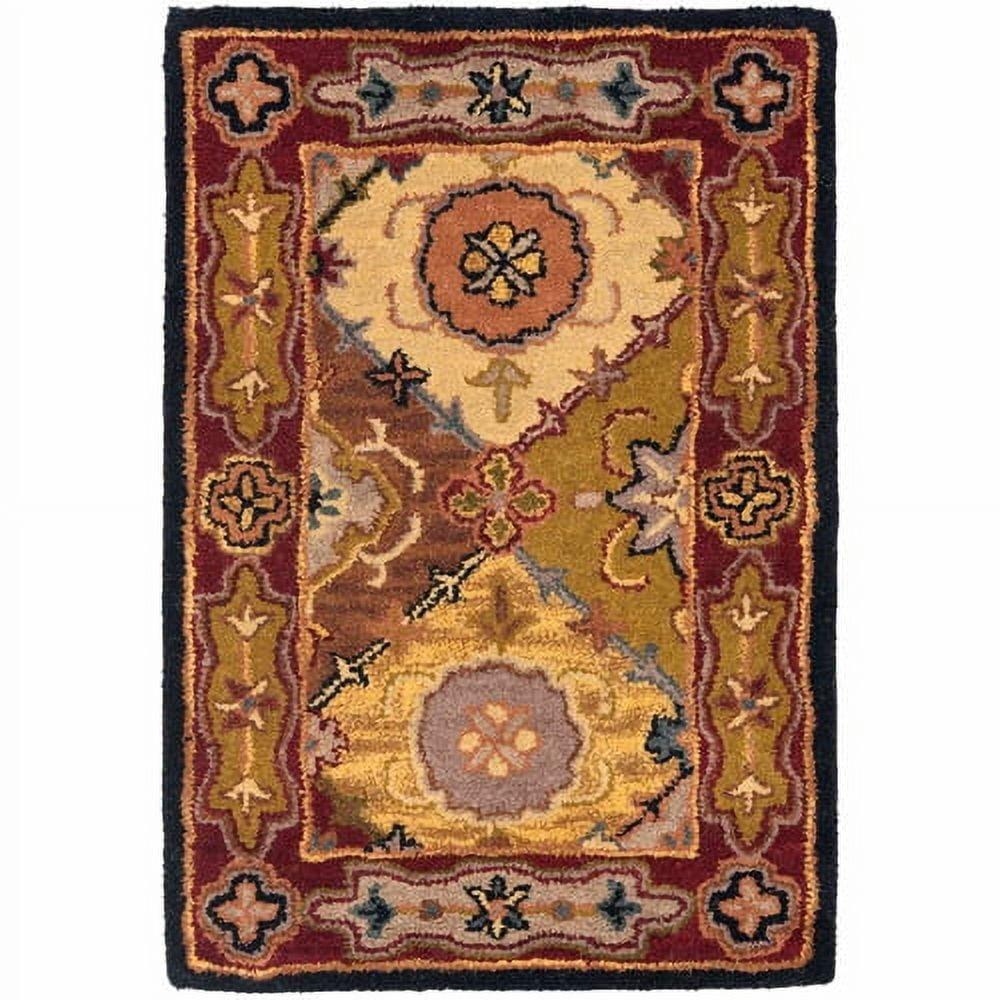 Heritage HG512 Handmade Area Rug - 4'x4' - Multi/Red - Safavieh
