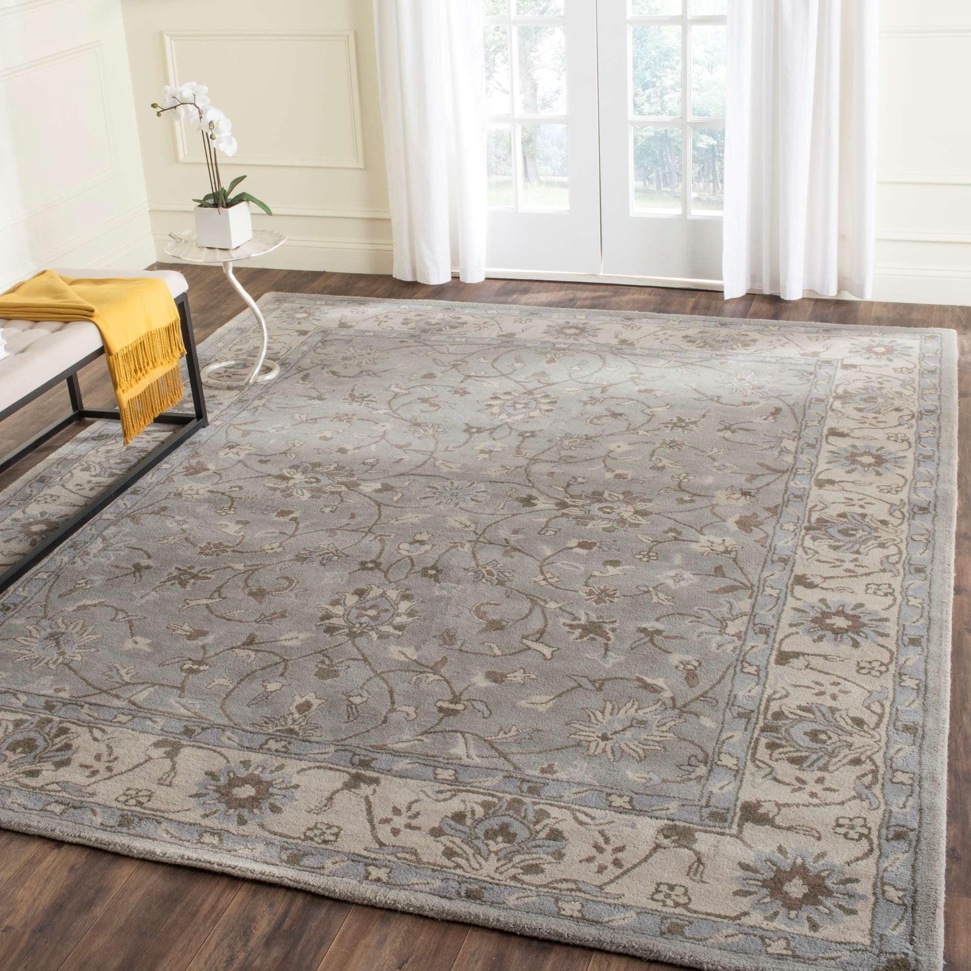 SAFAVIEH Heritage Rida Traditional Wool Area Rug, Beige/Grey, 4' x 6'