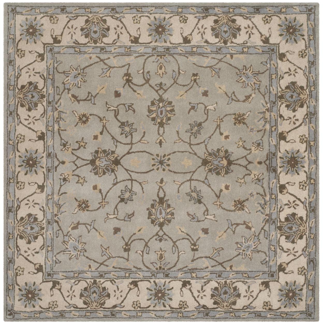 Heritage HG862 Hand Tufted Area Rug - Beige/Grey - 6'x6' - Safavieh.