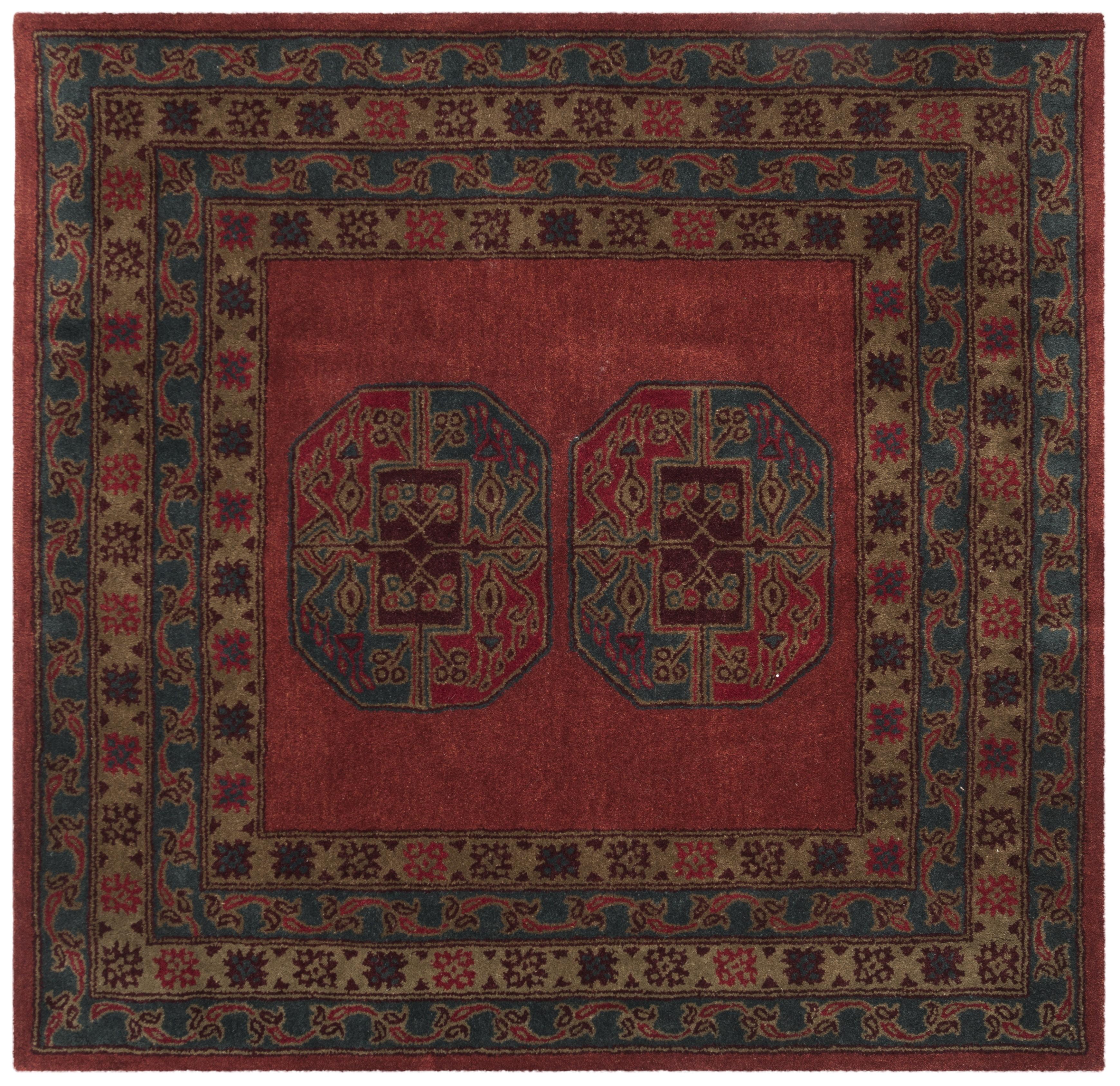 Heritage HG919 Hand Tufted Area Rug - Red - 6'x6' - Safavieh.