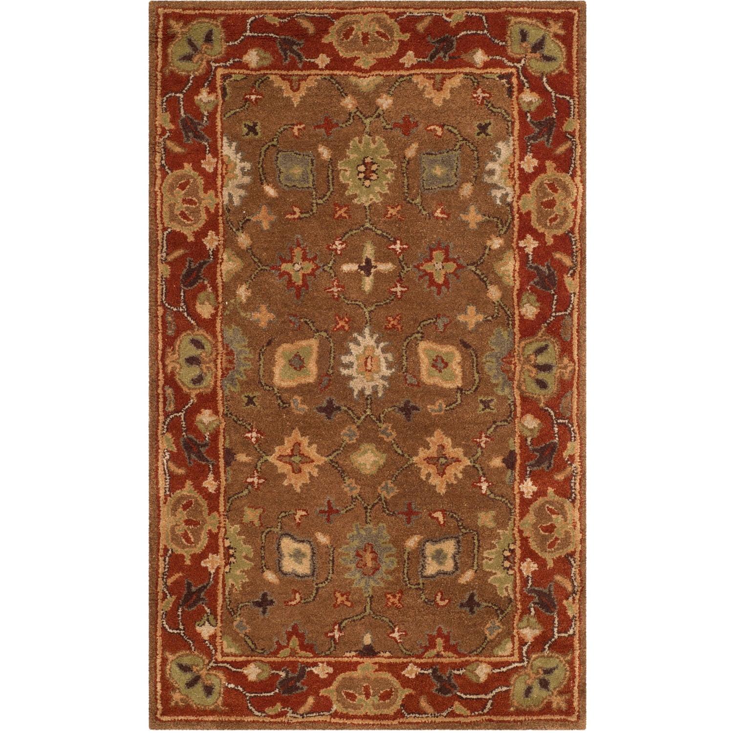 Heritage HG952 Hand Tufted Area Rug - Moss/Rust - 3'x5' - Safavieh.