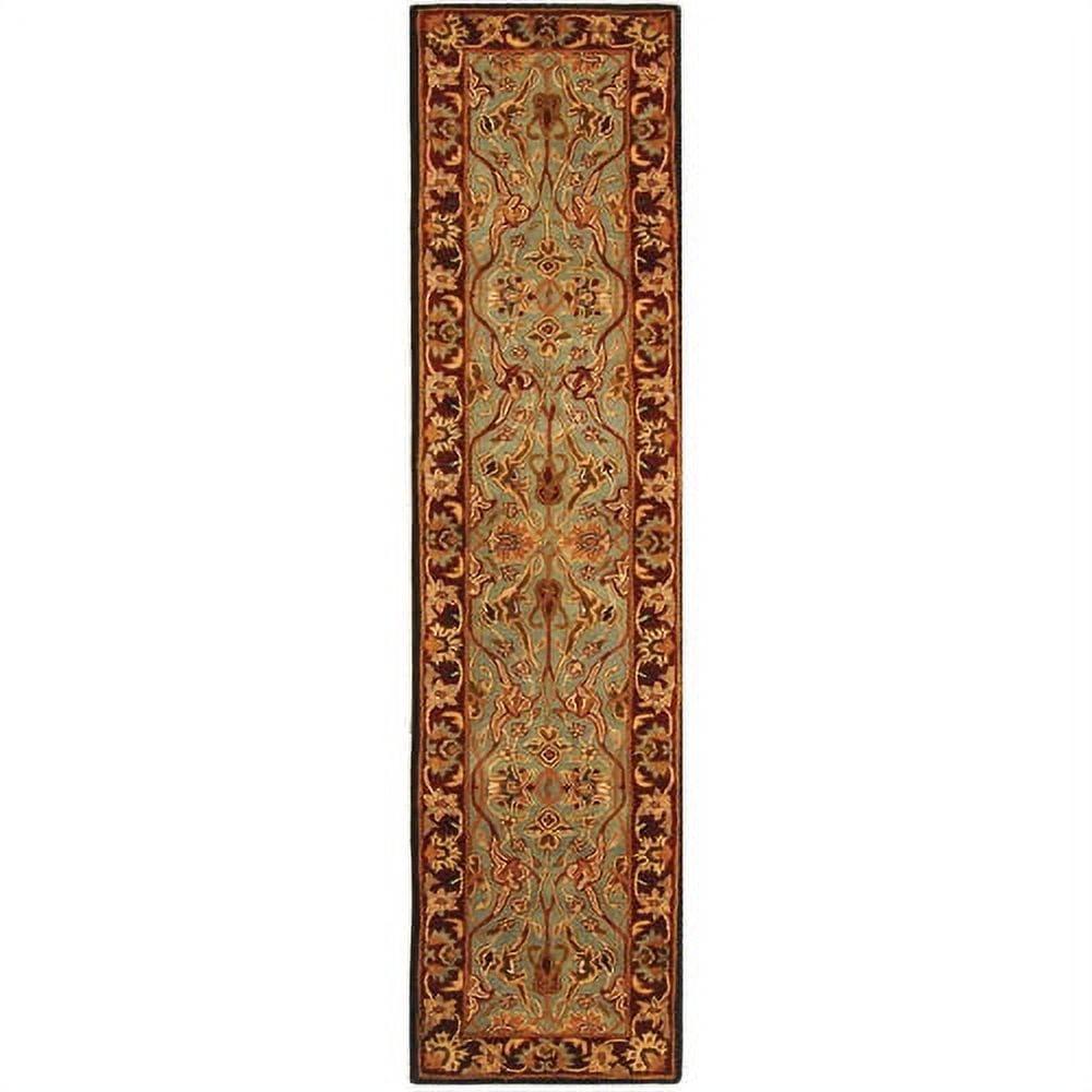 SAFAVIEH Heritage Shanelle Oriental Wool Runner Rug, Light Blue/Red, 2'3" x 14'