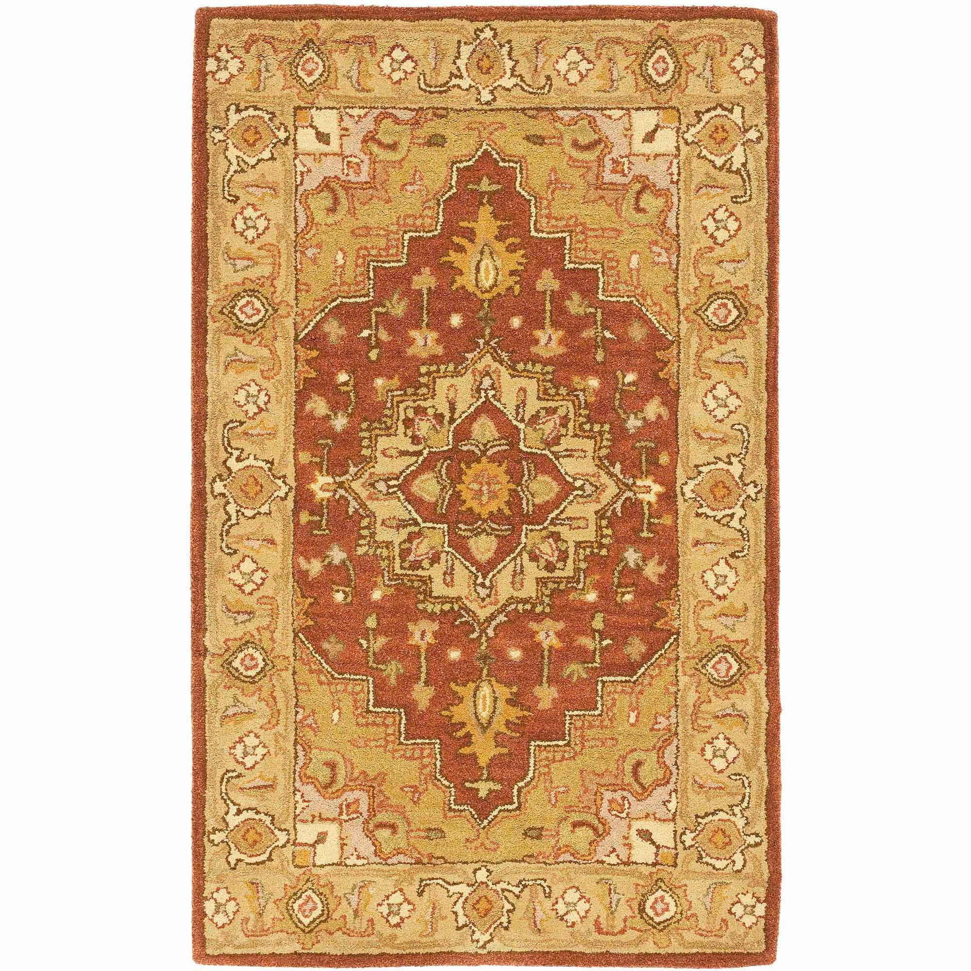 SAFAVIEH Heritage Sheila Traditional Wool Area Rug, Rust/Gold, 2'3" x 4'