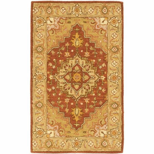 SAFAVIEH Heritage Sheila Traditional Wool Area Rug, Rust/Gold, 2'3" x 4'