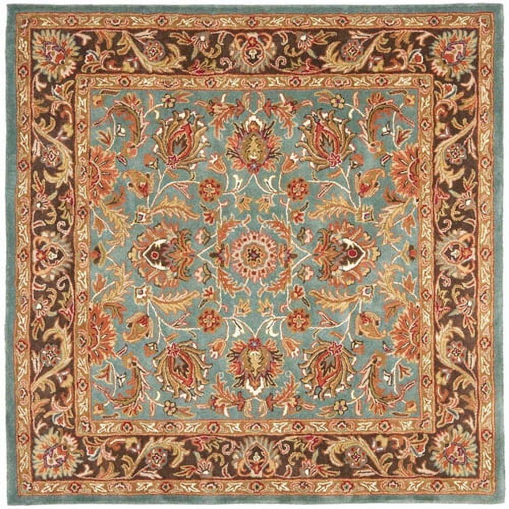 Heritage HG812 Hand Tufted Accent Rug - Blue/Brown - 3'6" Round - Safavieh.