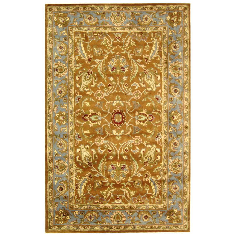 Heritage HG812 Hand Tufted Area Rug - Brown/Blue - 5'x8' - Safavieh.