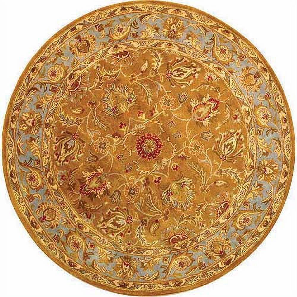 Heritage HG812 Hand Tufted Area Rug - Brown/Blue - 6' Round - Safavieh.