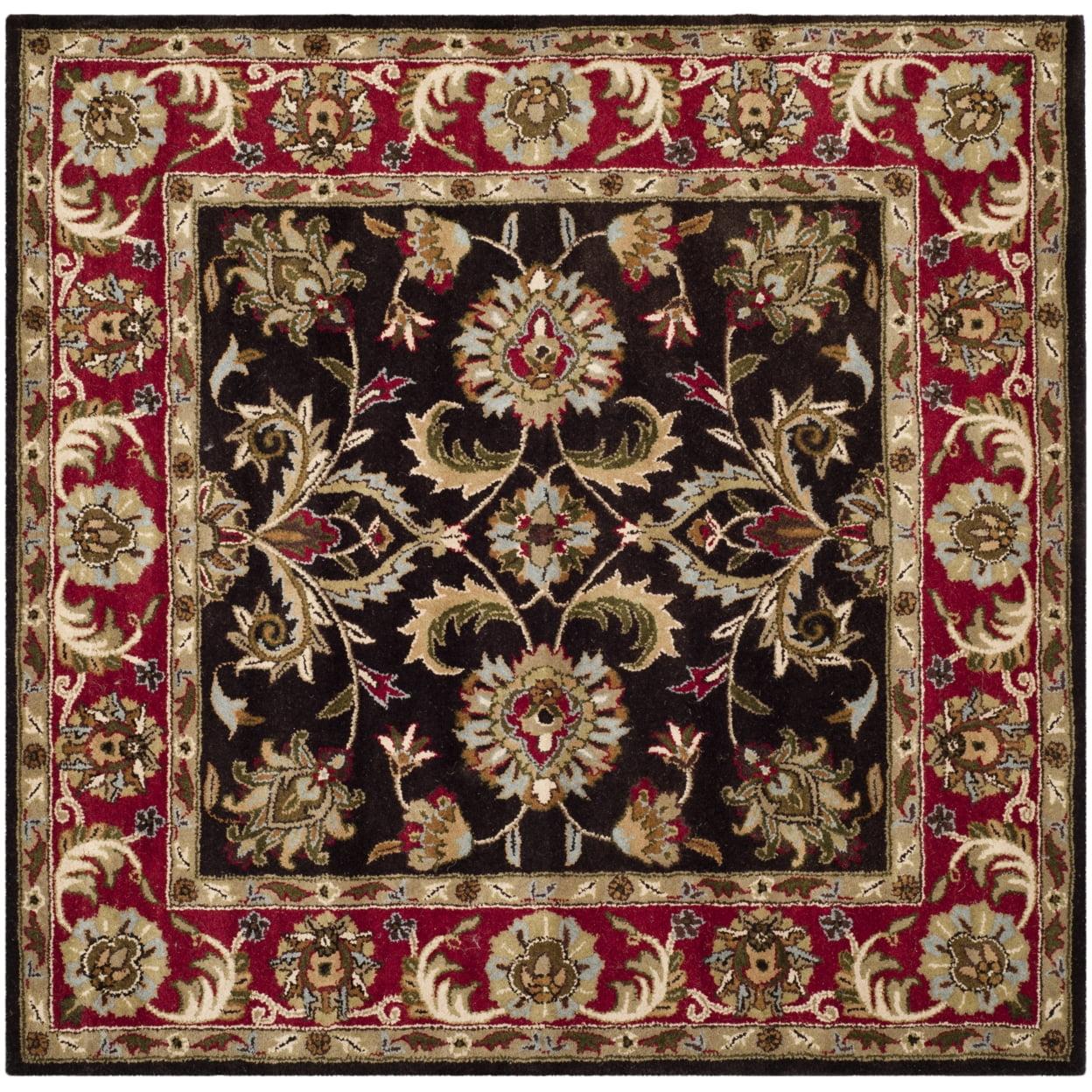 Heritage HG951 Hand Tufted Area Rug - Chocolate/Red - 8'x8' - Safavieh.
