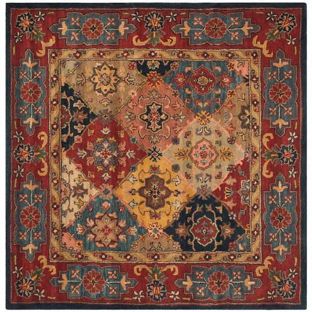 SAFAVIEH Heritage Trudi Traditional Wool Area Rug, Red/Multi, 10' x 10' Square