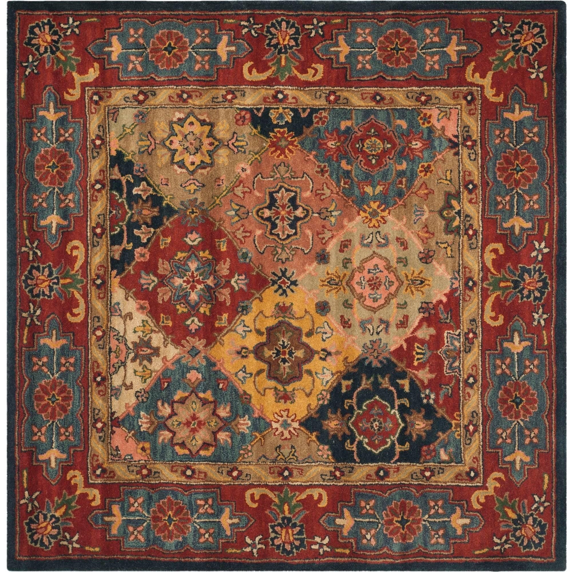 Heritage HG926 Hand Tufted Area Rug - Red/Multi - 6'x6' - Safavieh.