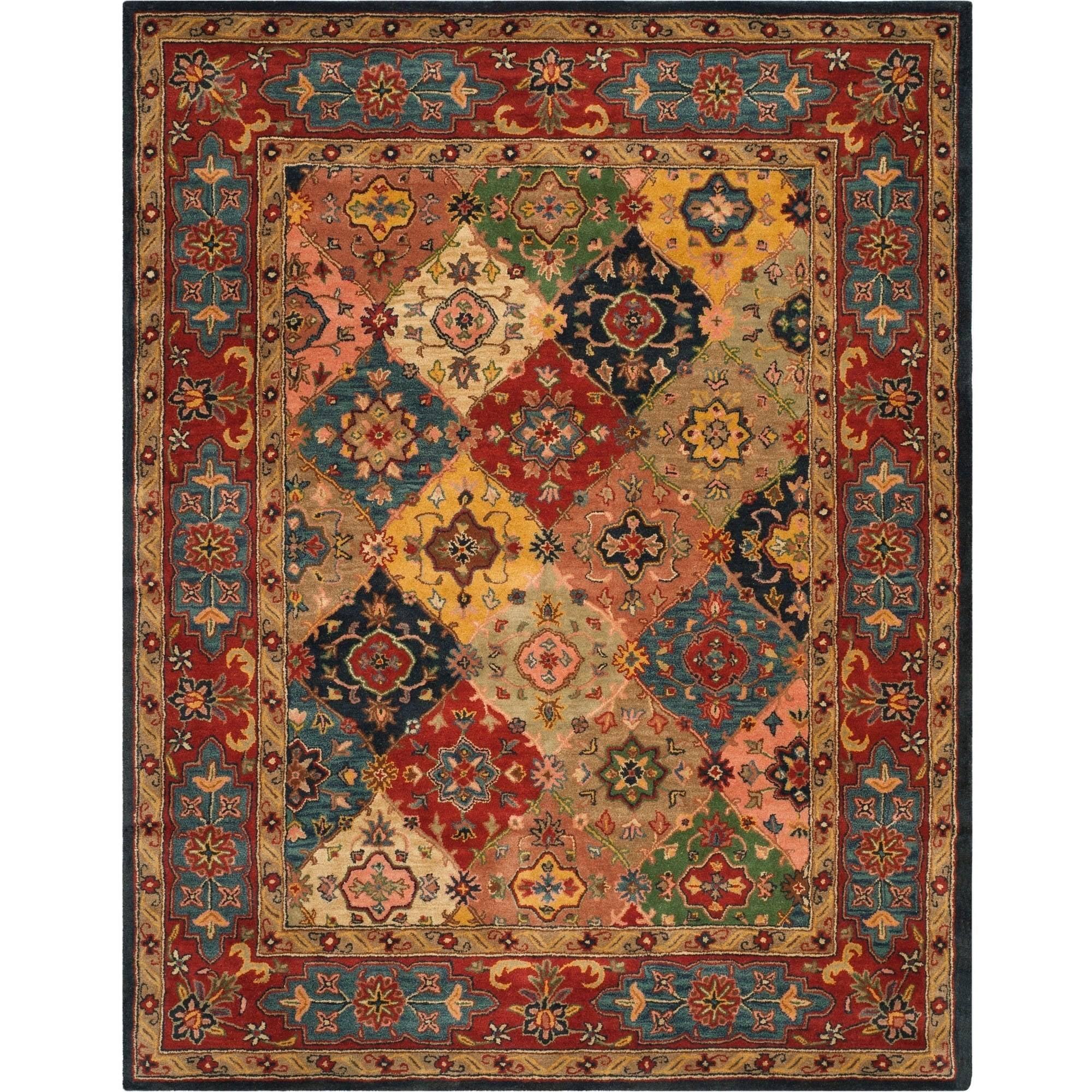 Heritage HG926 Hand Tufted Area Rug - Red/Multi - 7'6"x9'6" - Safavieh.